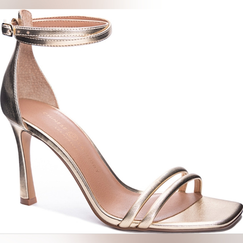The Chinese Laundry Gold Strappy Heels